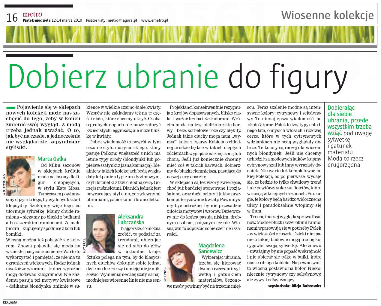 dobierz ubranie do figury